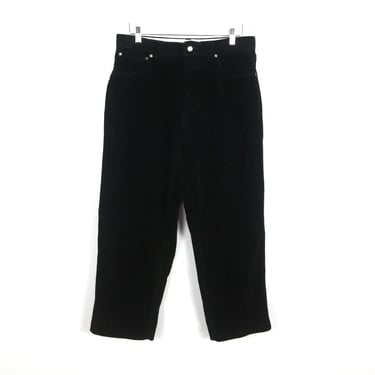 vintage short BLACK thick cord CORDUROY wide leg thick cord pants 33x25 late 1990s pants 