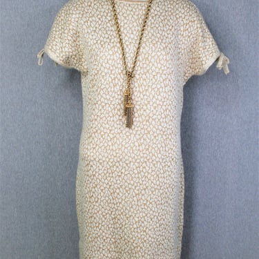 Italy - Metallic Gold - Knit Dress - Sheath - by Erte - Estimated size M/L 