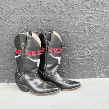 Black And Red Texas’s Cowboy Boots