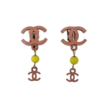 Chanel Pink/Yellow Drop Earrings