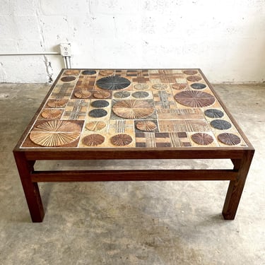 Tue Poulsen Coffee Table Ceramic Tiles Danish Modern 