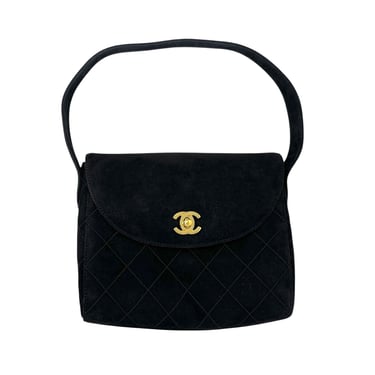 Chanel Small Black Suede Shoulder Bag