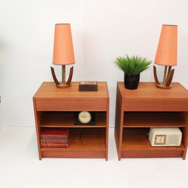 Mid 20th Century Danish Modern Nightstands - Set of 2 