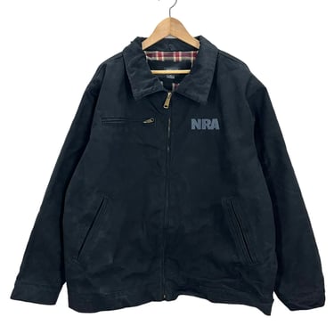NRA Black Duck Canvas Embroidered Flannel Lined Jacket XL