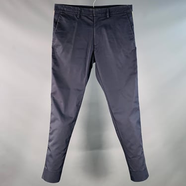 VALENTINO Size 30 Navy Beige Twill Cotton Blend Tapered Zip Fly Casual Pants