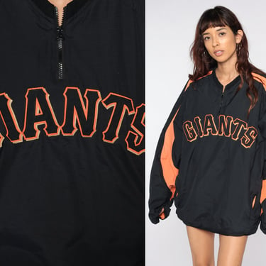 San Francisco Giants Jacket Baseball Jacket 90s Jacket MLB Jacket Windbreaker Sports 1990s Pullover Quarter Zip Vintage Extra Large xl 2xl 