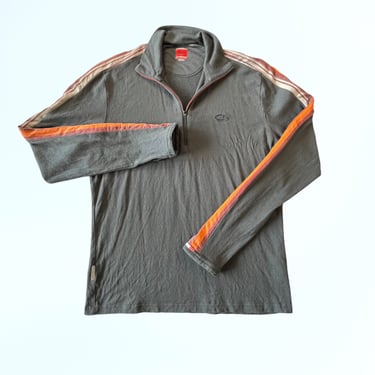 Icebreaker Shirt Body Fit 260 Medium Men Gray Long Sleeve Merino Wool Zip Shirt 