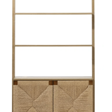 Kaia 4-Shelf Etagere Bookcase with 2-Door Cabinet Storage