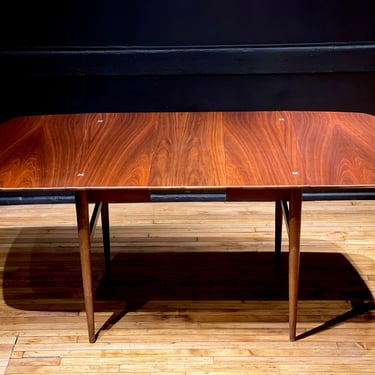 Mid Century Modern Walnut Drop Leaf Dining Table - American of Martinsville Merton Gershun Danish Style Furniture 