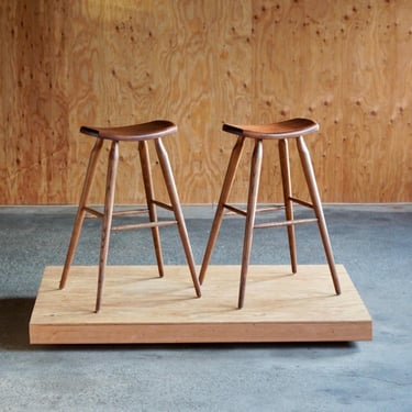 Stephen Swift Mahogsany + Oak Stools 