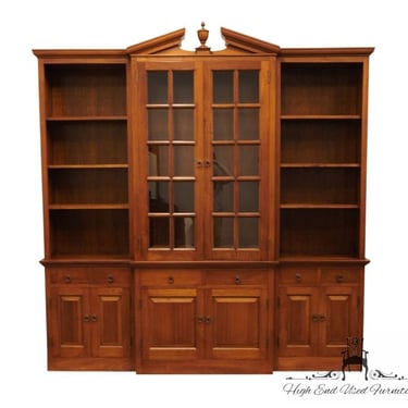 VINTAGE ANTIQUE Solid Mahogany Rustic Traditional Style 86" Breakfront Bookcase 
