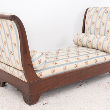 Louis Philippe Mahogany Upholstered Day Bed / Sofa