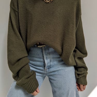 90s Olive Cotton Sweater