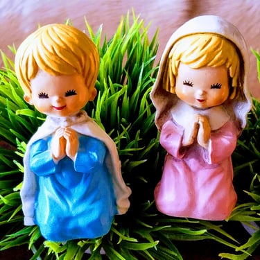 Need a Mary and Joseph? Vintage Hard Plastic Mary & Joseph Christmas Nativity Figurines~Enesco Figurines~XMas Decor~JewelsandMetals 