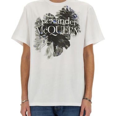 Alexander Mcqueen Men Dutch Flower Logo T-Shirt