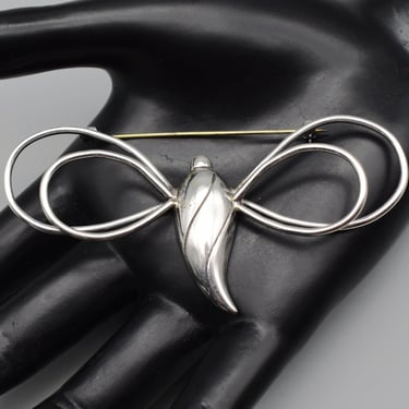 Big 50's GK Co sterling Modernist dragonfly brooch, abstract Golberg Kirschman 925 silver winged insect pin 