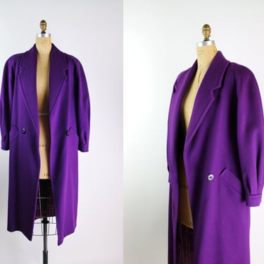 80s Purple Ashley Scott Coat / Vintage Coat /Vintage Wool Coat /  1980s / Size S/M / FREE US SHIPPING 