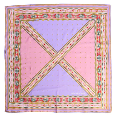 Emanuel Ungaro Vintage Purple Pink Ikat Silk Scarf