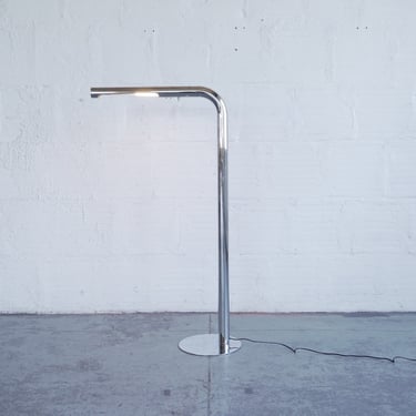 Tubular Chrome Floor Lamp in the Style of Paul Mayen