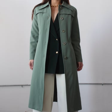 Vintage Cool Green Trench Coat