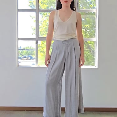 Storm Gray Woven Cotton Trousers