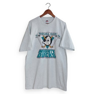 Mighty Ducks shirt / 90s hockey shirt / 1990s Anaheim Mighty Ducks inaugural season single stitch t shirt XL 