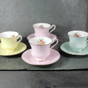 Paragon Pastel Tea Cup & Saucer | Your Choice of Color | English Bone China Tea Cup | Pastel and Floral | Bixley Shop 