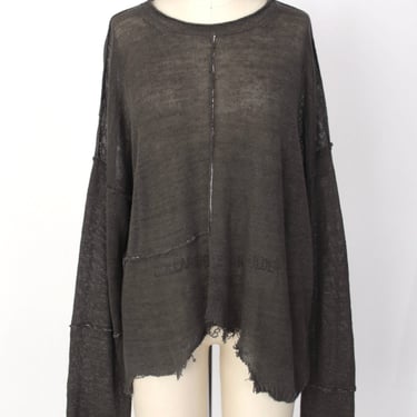 Isabel Benenato Linen Distressed Sweater