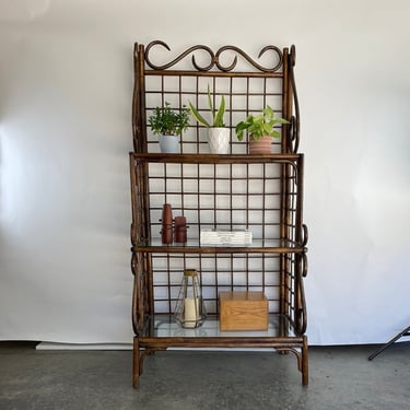 Vintage Bamboo shelf unit - bar - plant stand 