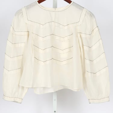 The Beaded Chevron Top - Cream