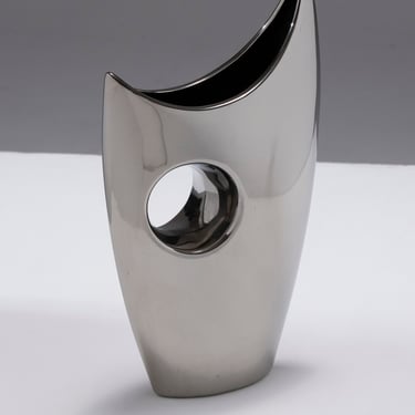 VASE DESIGN EN MÉTAL CHROMÉ, 1980s