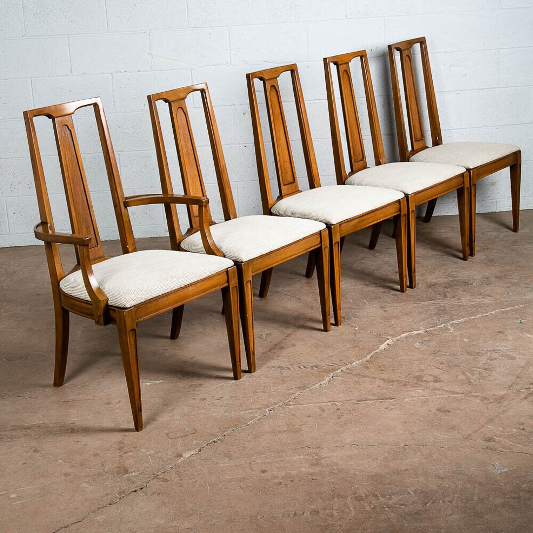 Mid Century Modern Dining Chairs 5 High Back Armchair Captain Set