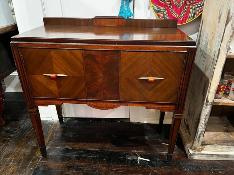 What a lovely piece! Art deco cabinet. 15.5” x 36” x 35.5” 