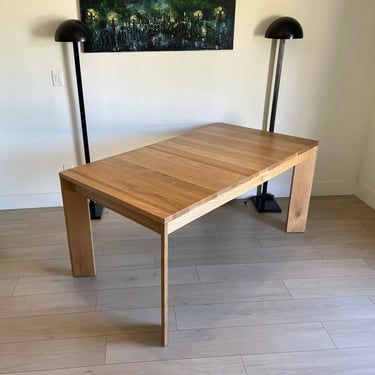 Modern White Oak Extendable Dining Table 