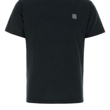 Stone Island Man Black Cotton T-Shirt