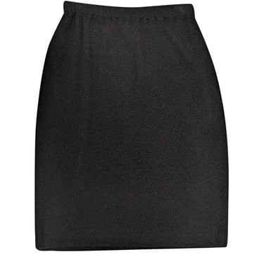 St. John - Black Knit Fitted Skirt Sz M