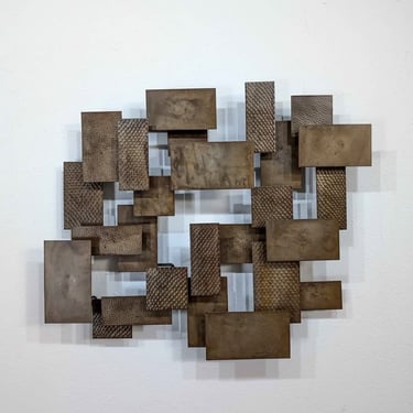 MCM Curtis Jere Style Brutalist Metal Hanging Wall Art