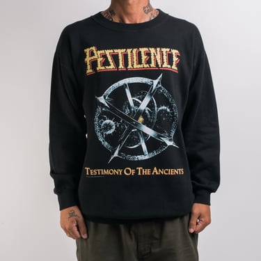 Vintage 1992 Pestilence Testimony Of The Ancients Tour Sweatshirt 