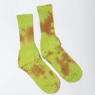 Tie Dye Socks in Rust and Lime