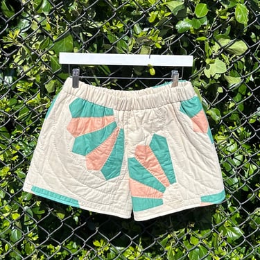 Vintage quilt shorts, fans