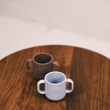 dusty blue and chocolate kappu cup set
