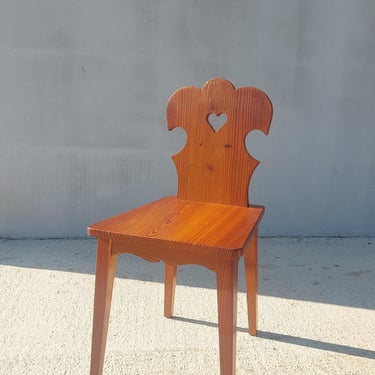 1 of 2 Vintage Handmade Farmhouse Carved  Dining Chair / Vintage Brutalist Chair / Chic Farmhouse / Vintage Rustic Cottage Chair / 60' 