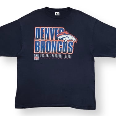 Vintage 90s Starter Denver Broncos Football Authentic Team Issue Graphic T-Shirt Size XL 