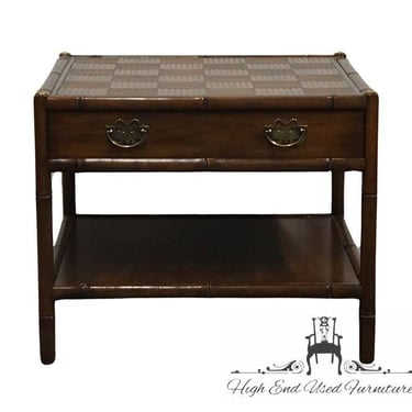 HENREDON Solid Walnut Asian Contemporary Faux Bamboo 27