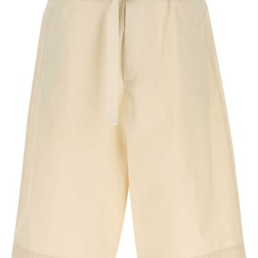 Jil Sander Men Ivory Cotton Bermuda Shorts