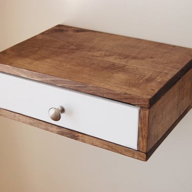 Floating Nightstand with Drawer - Walnut 