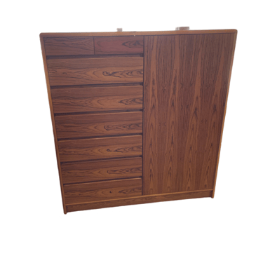 Rosewood Gent&#8217;s Chest<br />Nordisk Andels-Eksport<br />6 Drawer with Side Cabinet<br />L 46 X W 18 x H 50