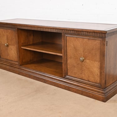 Sligh Furniture Regency Walnut Executive Sideboard Credenza, Circa 1960s