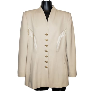 1990s Vintage ESCADA Blazer, Margaretha Ley Art Deco Jacket, Made in Germany, Quiet Luxury, Minimalist, 90s Vintage Clothing 