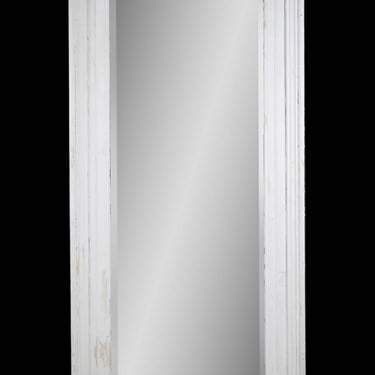 Reclaimed Distressed White Wood Molding Frame Dressing Mirror 83 x 38